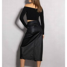 StyleLA Coated Midi Skirt