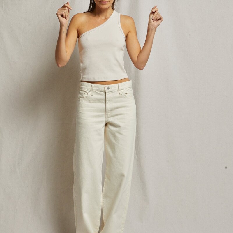 The Perfect White Tee One Shoulder Structured Rib Tank