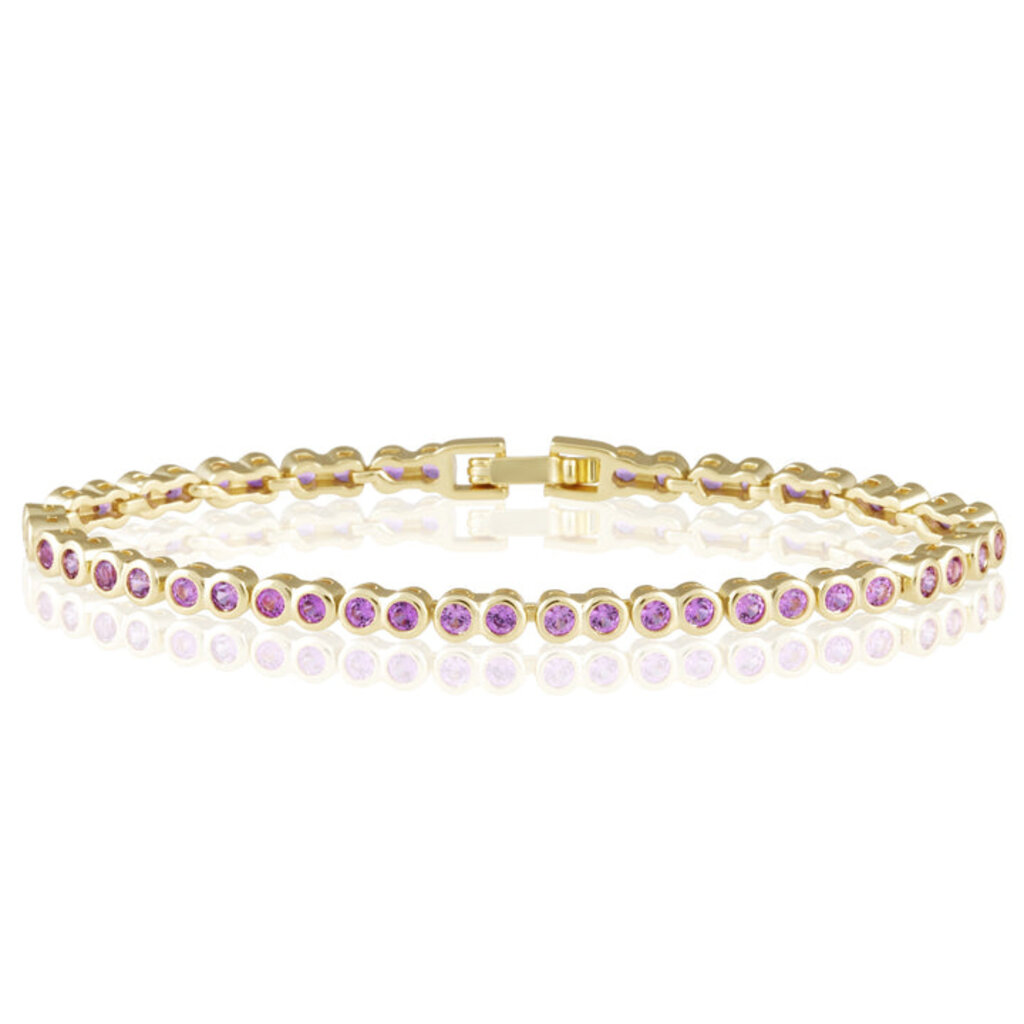 Sahira Bezel Tennis Bracelet Pink