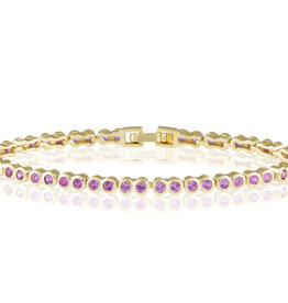 Sahira Bezel Tennis Bracelet Pink