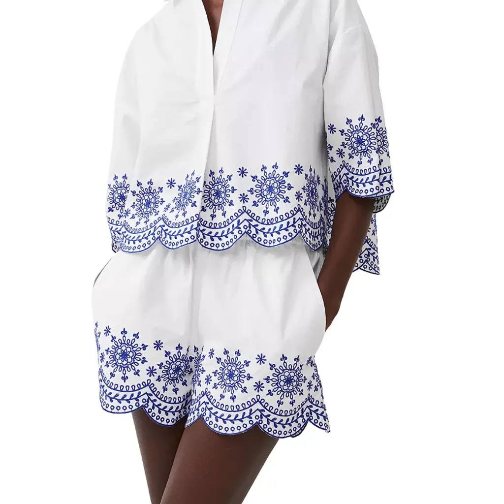 French Connection Alissa Cotton Embroidered Short
