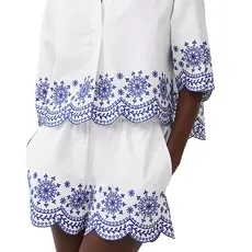 French Connection Alissa Cotton Embroidered Short