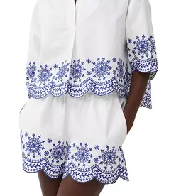 French Connection Alissa Cotton Embroidered Short