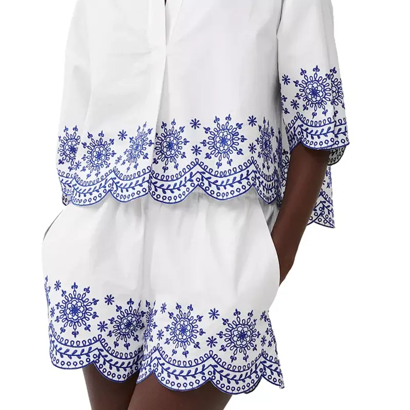 French Connection Alissa Cotton Embroidered Short