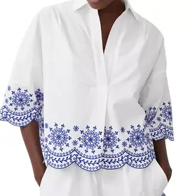 French Connection Alissa Cotton Embroidered Popover
