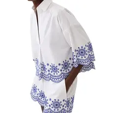 French Connection Alissa Cotton Embroidered Popover