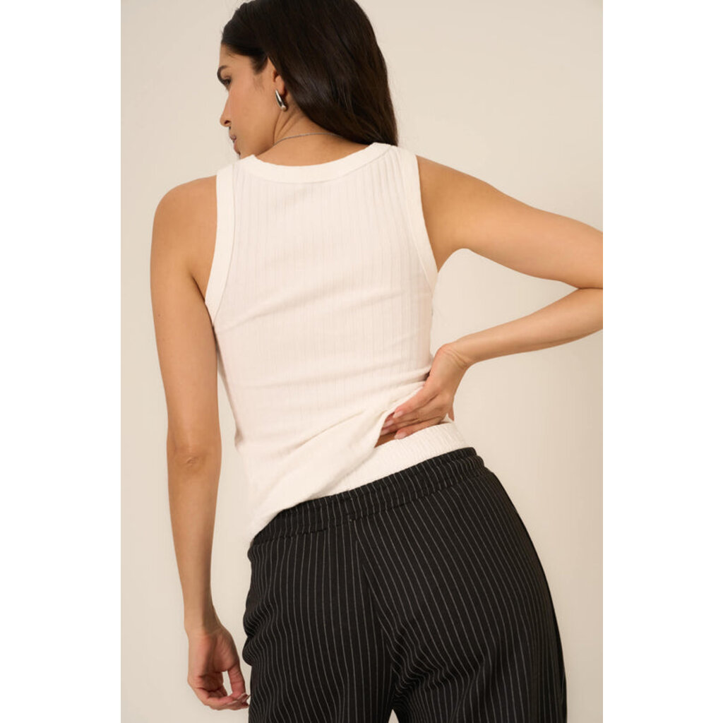 Project Social T Cooper White Sweater Rib Tank