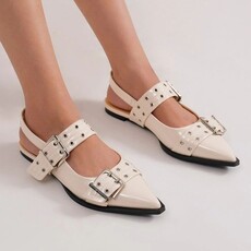 Mars Sky Shoes Buckle Strap Slingback Flats