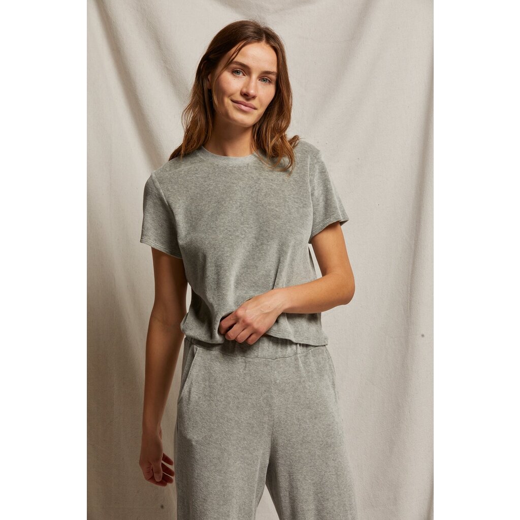 Perfect White Tee Clara Velour Crew Neck Tee
