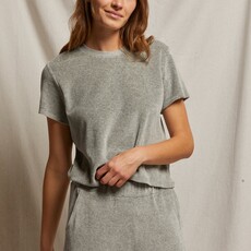 Perfect White Tee Clara Velour Crew Neck Tee