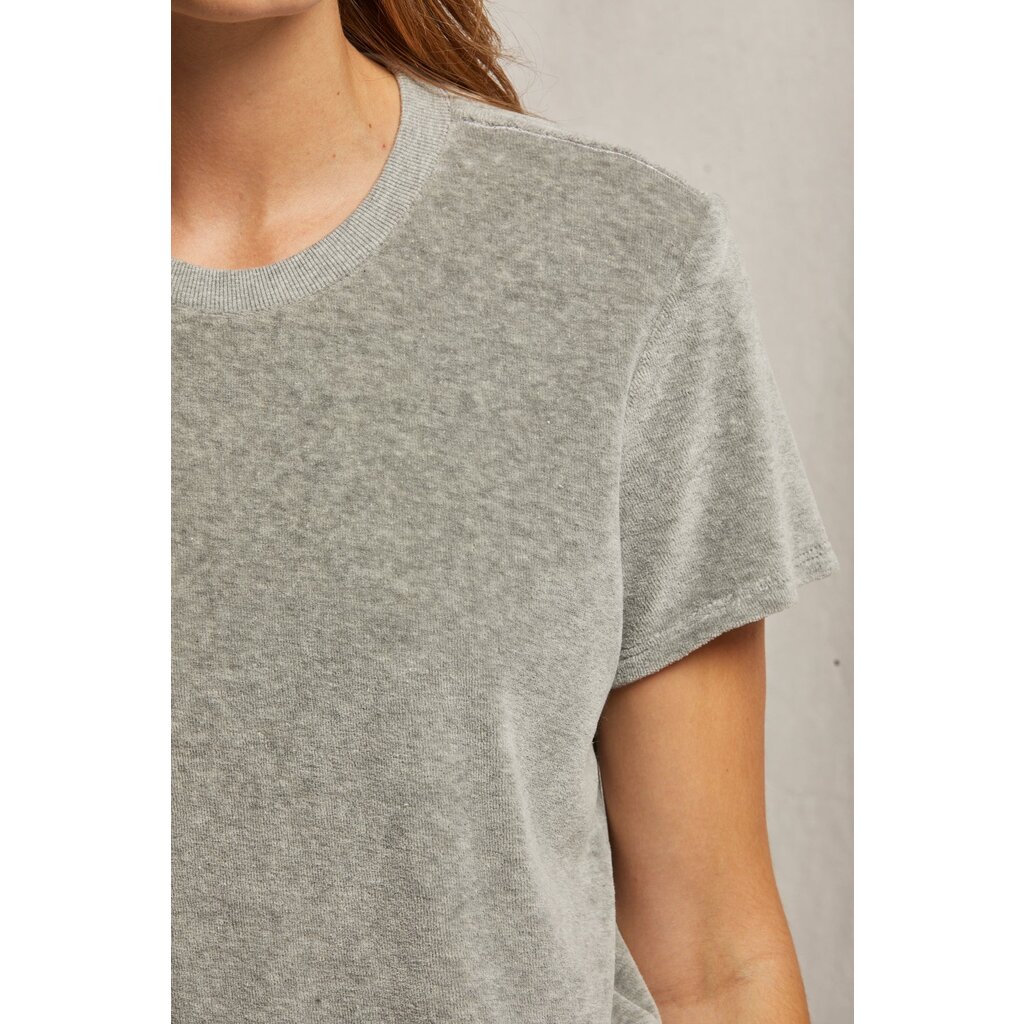 Perfect White Tee Clara Velour Crew Neck Tee