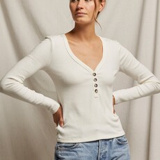 Perfect White Tee Evangeline Sweater Rib Long Sleeve VNeck