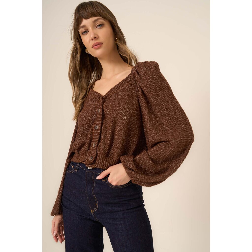 Project Social T Textured Button Front Cardi