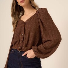 Project Social T Textured Button Front Cardi
