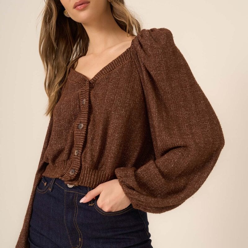Project Social T Textured Button Front Cardi