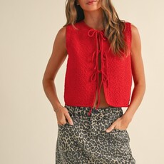 Miou Muse Knitted Tie Front Cardigan