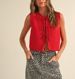 Miou Muse Knitted Tie Front Cardigan