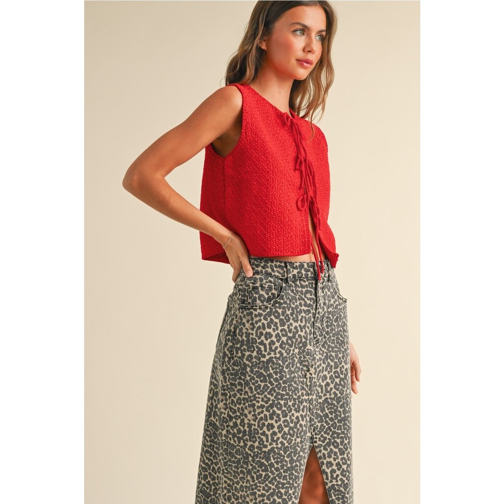 Miou Muse Knitted Tie Front Cardigan