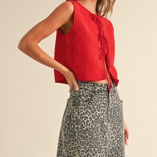 Miou Muse Knitted Tie Front Cardigan