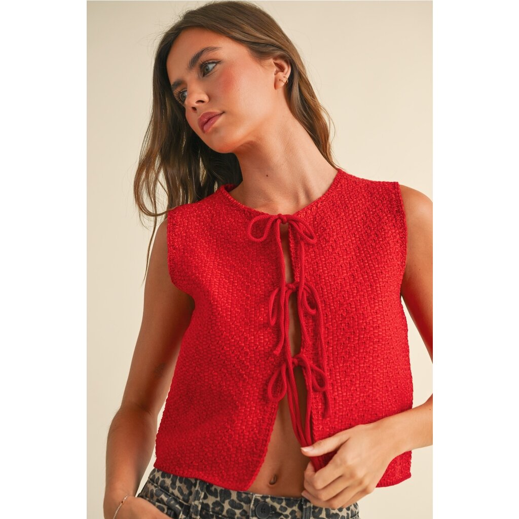 Miou Muse Knitted Tie Front Cardigan