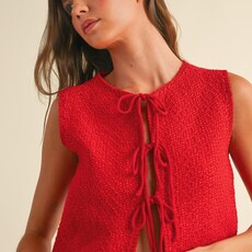 Miou Muse Knitted Tie Front Cardigan