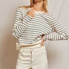 Perfect White Tee Stef Rib Striped Long Sleeve