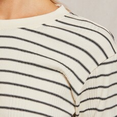 Perfect White Tee Stef Rib Striped Long Sleeve