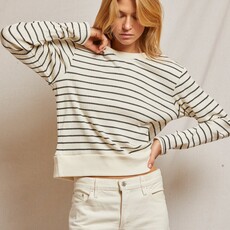 Perfect White Tee Stef Rib Striped Long Sleeve
