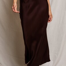 Perfect White Tee Genevieve Satin Slip Skirt
