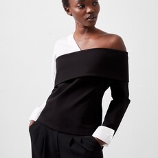 French Connection Xia Poplin Mix Top