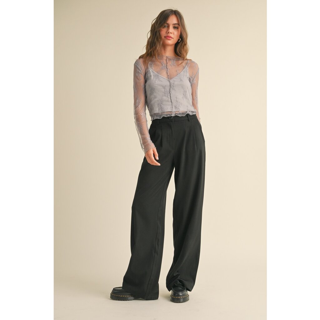 Miou Muse Long Sleeve Lace Top