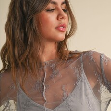 Miou Muse Long Sleeve Lace Top