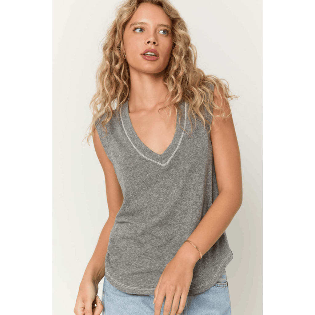 Project Social T Rue Heathered V-Neck Tank