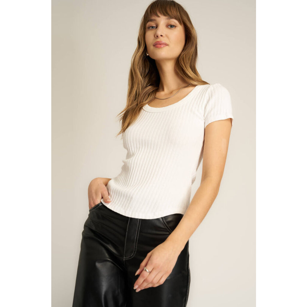 Project Social T Julie Ribbed Scoop Neck Tee