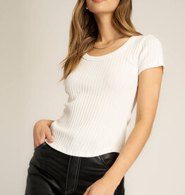 Project Social T Julie Ribbed Scoop Neck Tee