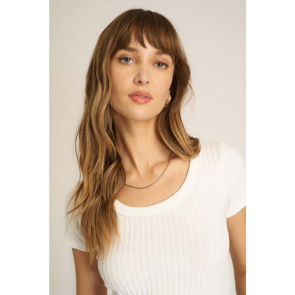 Project Social T Julie Ribbed Scoop Neck Tee