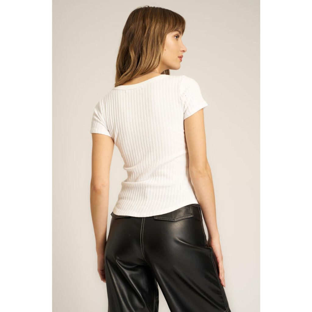 Project Social T Julie Ribbed Scoop Neck Tee