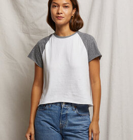 Perfect White Tee Britt Athletic Color Block Tee