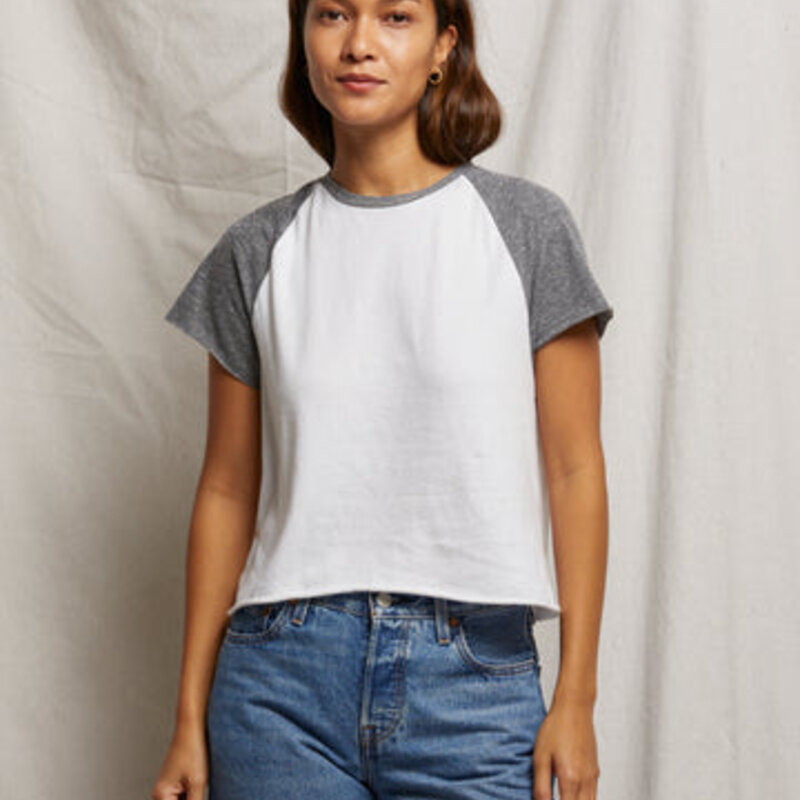 Perfect White Tee Britt Athletic Color Block Tee