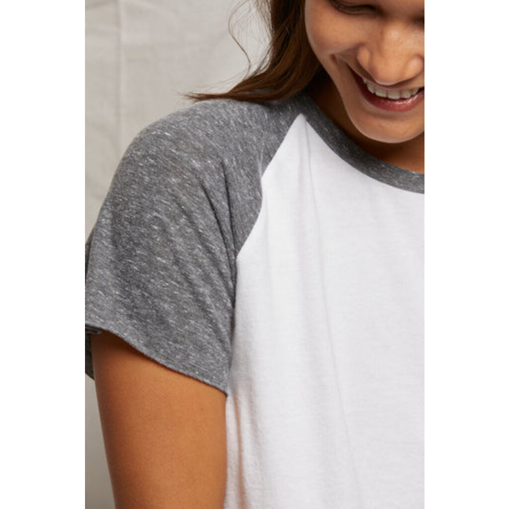 Perfect White Tee Britt Athletic Color Block Tee