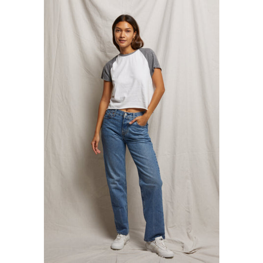 Perfect White Tee Britt Athletic Color Block Tee