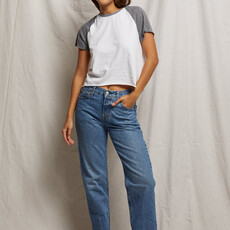 Perfect White Tee Britt Athletic Color Block Tee