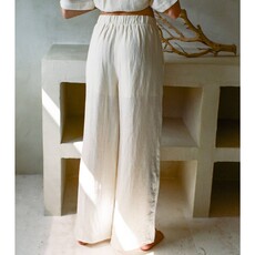 By Together Woven Linen High Waisted Wide Leg Pants