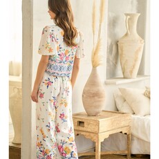 StyleLA Floral Print Elastic Pants