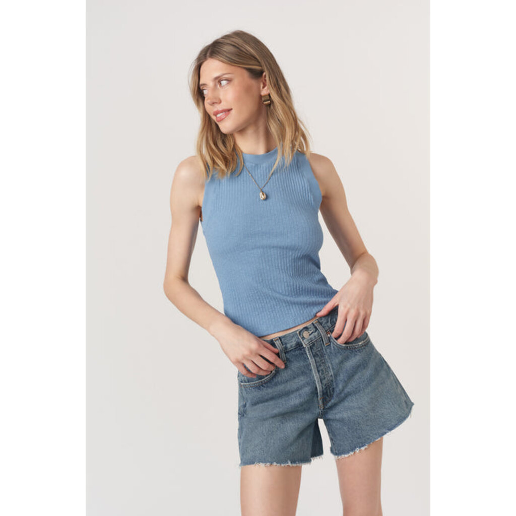 Project Social T Player Racerback Rib Tank Provence Blue