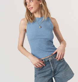 Project Social T Player Racerback Rib Tank Provence Blue