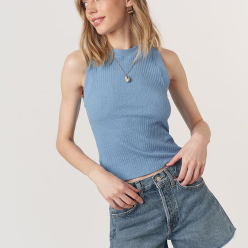 Project Social T Player Racerback Rib Tank Provence Blue