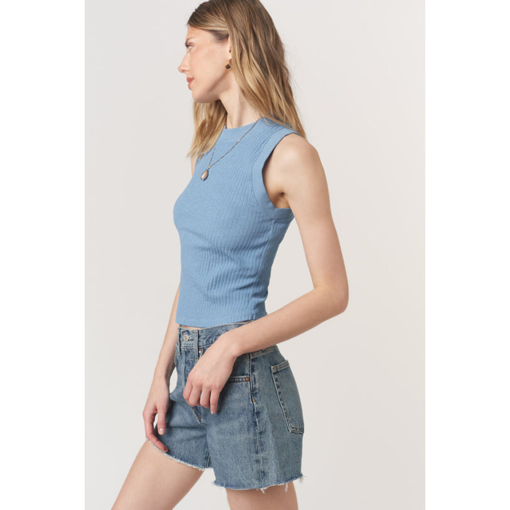 Project Social T Player Racerback Rib Tank Provence Blue