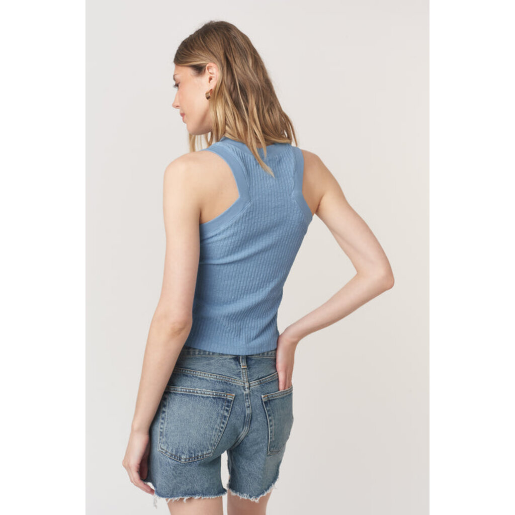 Project Social T Player Racerback Rib Tank Provence Blue