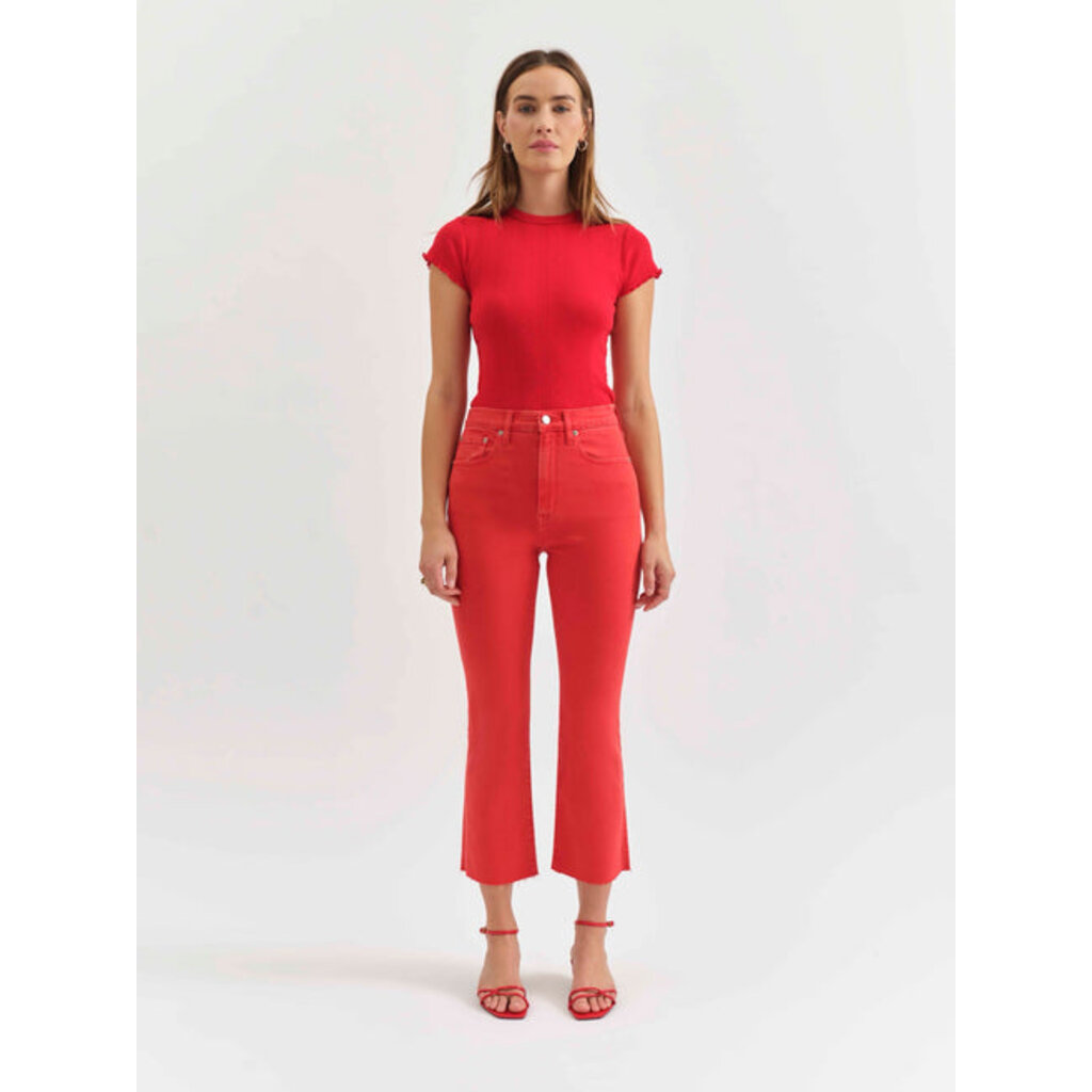 DAZE Shy Girl Raw Cut High Rise- Cherry